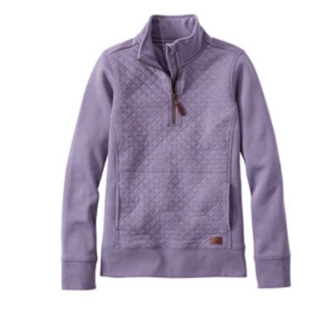 L.L. Bean Quilted Sweatshirt 1/4 Zip Pullover Long Sleeve Women's Small.